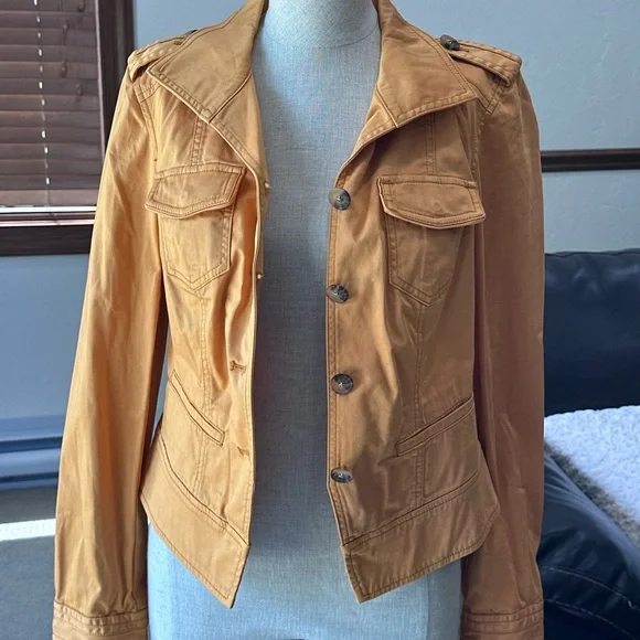 White House Black Market Yellow Utility Jacket - Picture 5 of 8